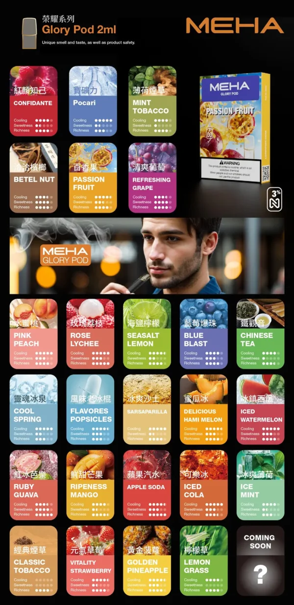 5325a4f9d94ef6d80fb479ce21f9c513.webp MEHA 一代通用煙彈 | 高適配密封結構霧化順滑還原度高 日常口感穩定補充耗材款