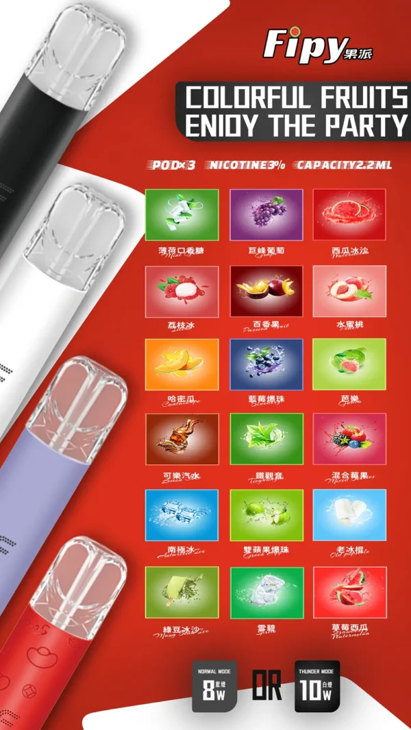 Fipy果派一代通用煙彈｜煙霧飽滿不卡油持久穩定｜果香還原順口擊喉日常解癮更順
