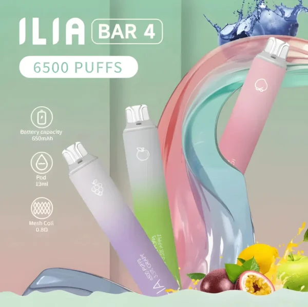 ILIA-BAR4-6500-Puffs_一次性電子煙_拋棄式_哩啞4代_持久電量.webp ILIA 哩亞 Bar4 6500口 | 穩定輸出順滑擊喉果香層次清晰 讓戰力秒速回血告別電力焦慮的長效型口糧