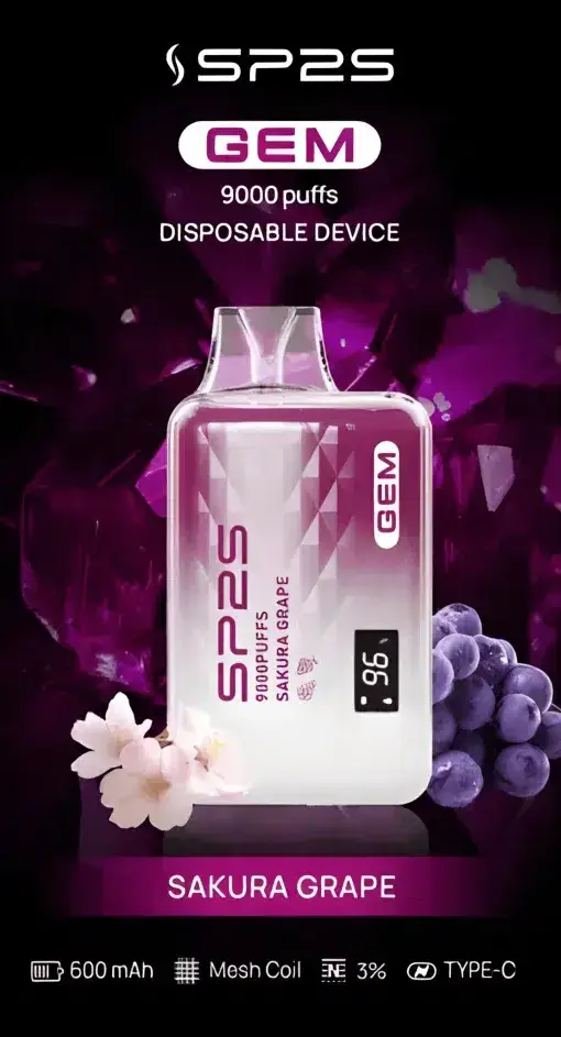 SP2S GEM 9000口 | 大容量霧化設備 | 長效續航穩定輸出果香層次清晰 開啟無與倫比的流暢吸啜時光